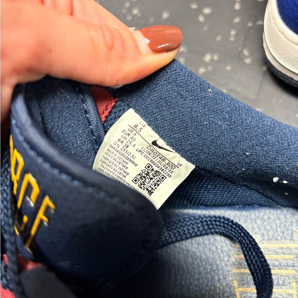 Women’s Air Force 1 Sneakers in Navy, Red, Green, and Yellow - Picture 6 of 7